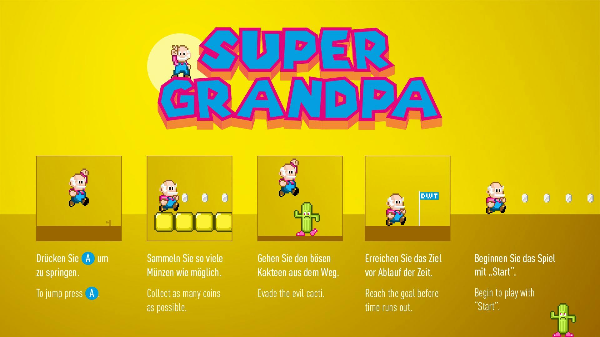Interface des Spiels Super Grandpa