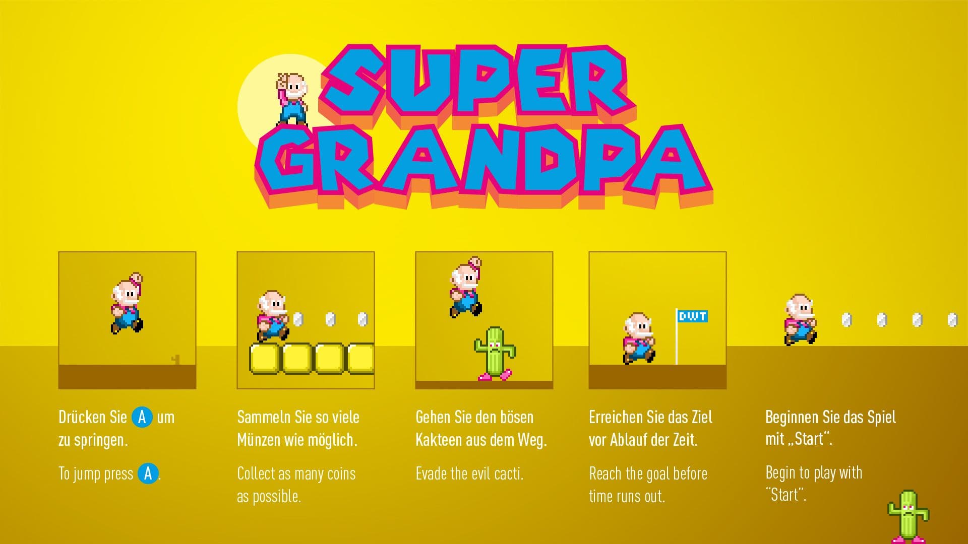 Interface des Spiels Super Grandpa